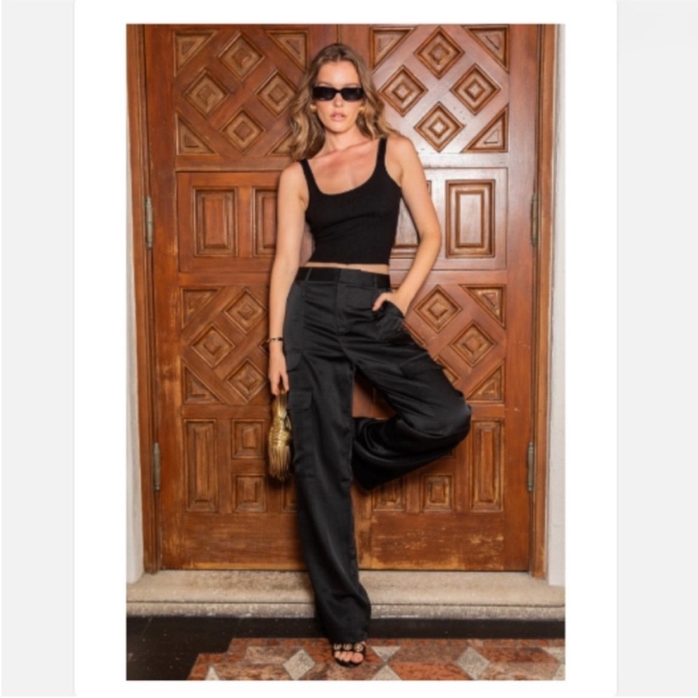 NWT NOLI Milan Satin Cargo‎ Pants Sz 0